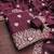 Wine silk embroidered unstitched dressmaterials 3 pair top bottom dupptaa