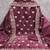 Wine silk embroidered unstitched dressmaterials 3 pair top bottom dupptaa