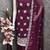 Wine chanderi embroidered unstitched dressmaterials 3 pair top bottom dupptaa