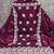 Wine chanderi embroidered unstitched dressmaterials 3 pair top bottom dupptaa