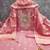 Pink chanderi  embroidered unstitched dressmaterials 3 pair top bottom dupptaa