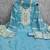 Blue silk  embroidered unstitched dressmaterials 3 pair top bottom dupptaa