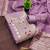 Lavender silk embroidered unstitched dressmaterials 3 pair top bottom dupptaa