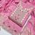 Pink silk  embroidered unstitched dressmaterials 3 pair top bottom dupptaa