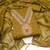 Mustard chanderi embroidered unstitched dressmaterials 3 pair top bottom dupptaa