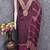 Wine chanderi embroidered unstitched dressmaterials 3 pair top bottom dupptaa