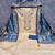 Blue silk  embroidered unstitched dressmaterials 3 pair top bottom dupptaa