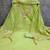 Green chanderi  embroidered unstitched dressmaterials 3 pair top bottom dupptaa