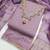 Lavender chanderi embroidered unstitched dressmaterials 3 pair top bottom dupptaa