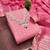 Pink chanderi  embroidered unstitched dressmaterials 3 pair top bottom dupptaa