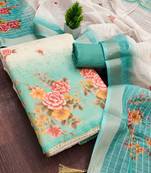 Sky silk embroidered unstitched dressmaterials 3 pair top bottom dupptaa