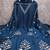 Blue silk  embroidered unstitched dressmaterials 3 pair top bottom dupptaa