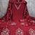 Red silk embroidered unstitched dressmaterials 3 pair top bottom dupptaa