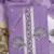 Lavender cotton embroidered unstitched dressmaterials 3 pair top bottom dupptaa