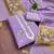 Lavender cotton embroidered unstitched dressmaterials 3 pair top bottom dupptaa