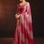 Shaded pink satin beads work border party wear saree