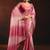 Shaded pink satin beads work border party wear saree