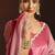 Shaded pink satin beads work border party wear saree