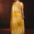 Shaded mustard satin beads work border party wear saree