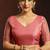 Shaded rose gold satin beads work border party wear saree