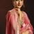 Shaded rose gold satin beads work border party wear saree
