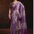 Shaded lavender satin beads work border party wear saree