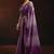 Shaded lavender satin beads work border party wear saree