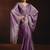 Shaded lavender satin beads work border party wear saree