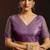 Shaded lavender satin beads work border party wear saree