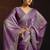Shaded lavender satin beads work border party wear saree