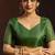 Shaded green satin beads work border party wear saree