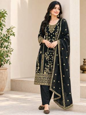 black designer party wear salwar suit 1