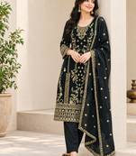 black designer party wear salwar suit