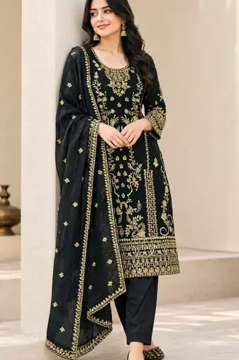 black designer party wear salwar suit