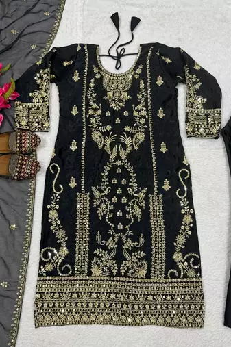 black designer party wear salwar suit