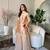 peach satin party wear top and palazzo set