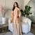 peach satin party wear top and palazzo set