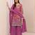 pink floral print designer palazzo suit