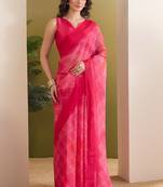 Satin checked print ready to wear saree