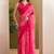 Satin checked print ready to wear saree