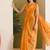 Satin checked print ready to wear saree