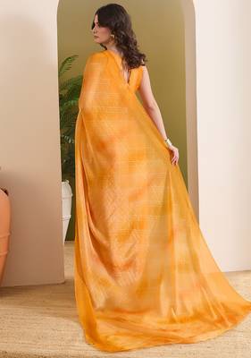 Satin checked print ready to wear saree 3