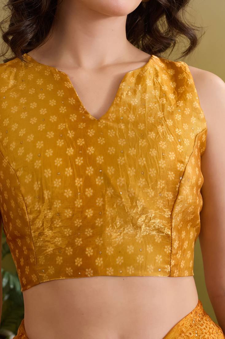 Satin ethnic motifs zari foil ready to wear saree