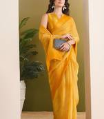 Satin ethnic motifs zari foil ready to wear saree