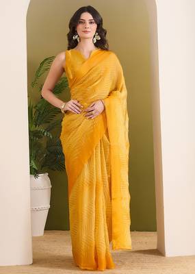 Satin ethnic motifs zari foil ready to wear saree 2