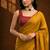 Yellow solid sari bandhani blouse print satin embellished ready to wear saree