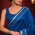 Blue satin printed border ready to wear saree