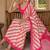 Pink pure georgette leheriya ready to wear saree