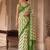 Green pure georgette leheriya ready to wear saree