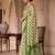 Green pure georgette leheriya ready to wear saree